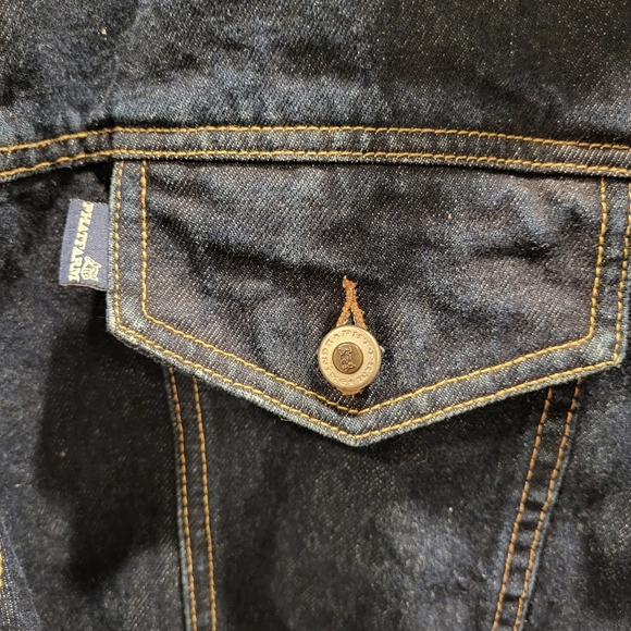 Vintage 90s Y2K Phat Farm Denim Blue Jean Button Up Jacket 3XL - Picture 9 of 9